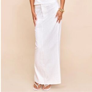 White linen maxi skirt